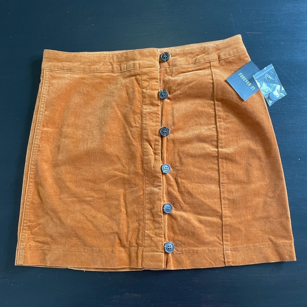Forever 21 Chestnut Velveteen Mini Skirt Size Medium